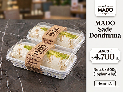 4 KG YAŞAR HAKİKİ SADE MARAŞ DONDURMASI 4.900 TL YERİNE 4.700 TL (4000 GR) - MADO