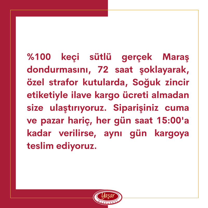 4 KG HAKİKİ SADE, KAKAOLU VE FISTIKLI MARAŞ DONDURMASI 3.700 TL YERİNE 3500 TL (4000 GR)