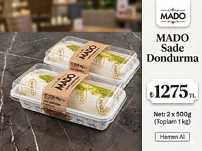 72 SAAT ŞOKLU ŞEHİRLER ARASI YAŞAR HAKİKİ GELENEKSEL SADE MARAŞ DONDURMASI (2*500 GR) - MADO