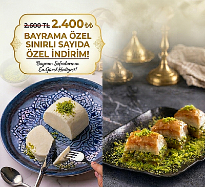 BAYRAM ÖZEL PAKETİ 1 KG YAŞAR HAKİKİ MARAŞ DONDURMASI 1 KG FISTIKLI MADO BAKLAVA 2.600 TL YERİNE 2.400 TL - YAŞAR