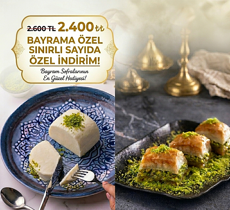BAYRAM ÖZEL PAKETİ 1 KG YAŞAR HAKİKİ MARAŞ DONDURMASI 1 KG FISTIKLI MADO BAKLAVA 2.600 TL YERİNE 2.400 TL - 1