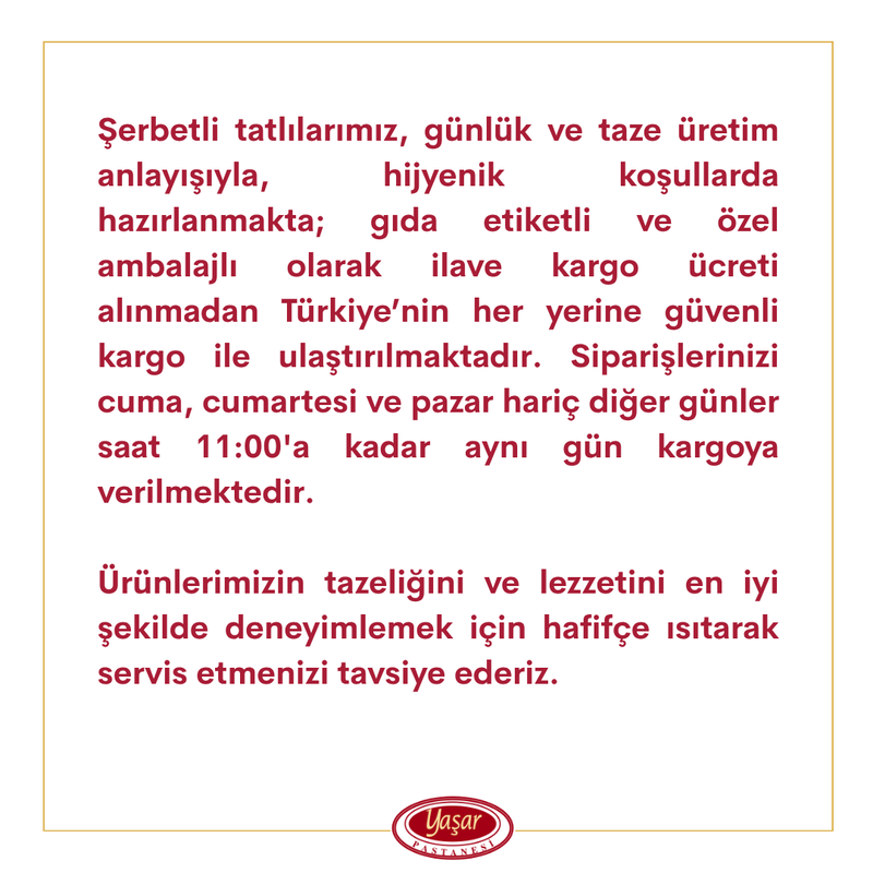 YAŞAR FISTIKLI BAKLAVA