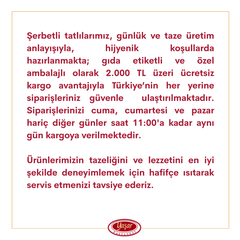 YAŞAR FISTIKLI BURMA KADAYIF