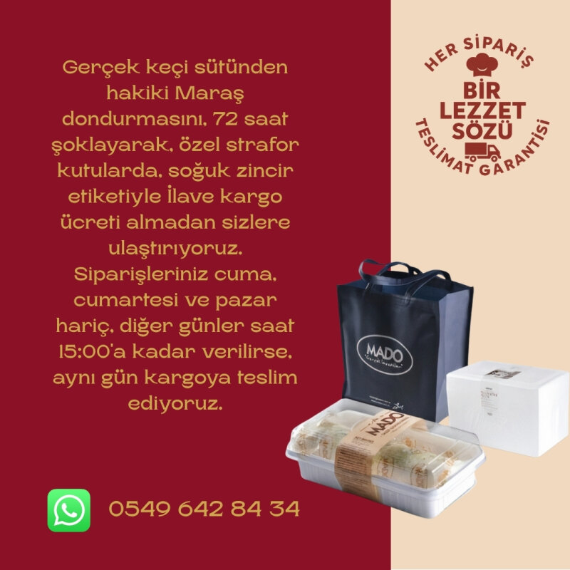 MADO 72 SAAT ŞOKLU ŞEHİRLER ARASI FISTIKLI MARAŞ DONDURMASI (1000GR) - 2